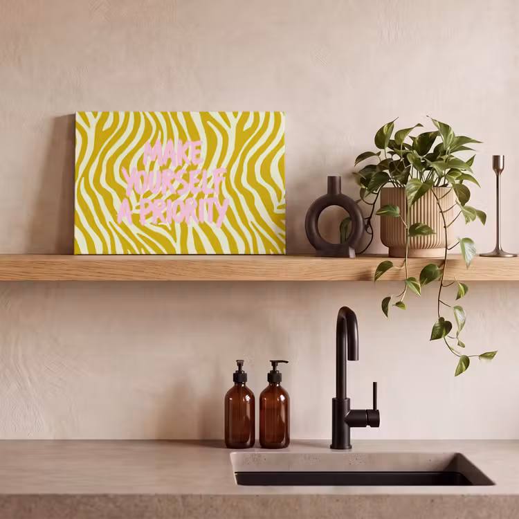 Canvas schilderij - Zebraprint - Priority - Roze — 3