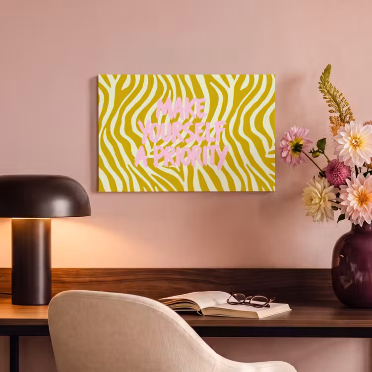 Canvas schilderij - Zebraprint - Priority - Roze — 4