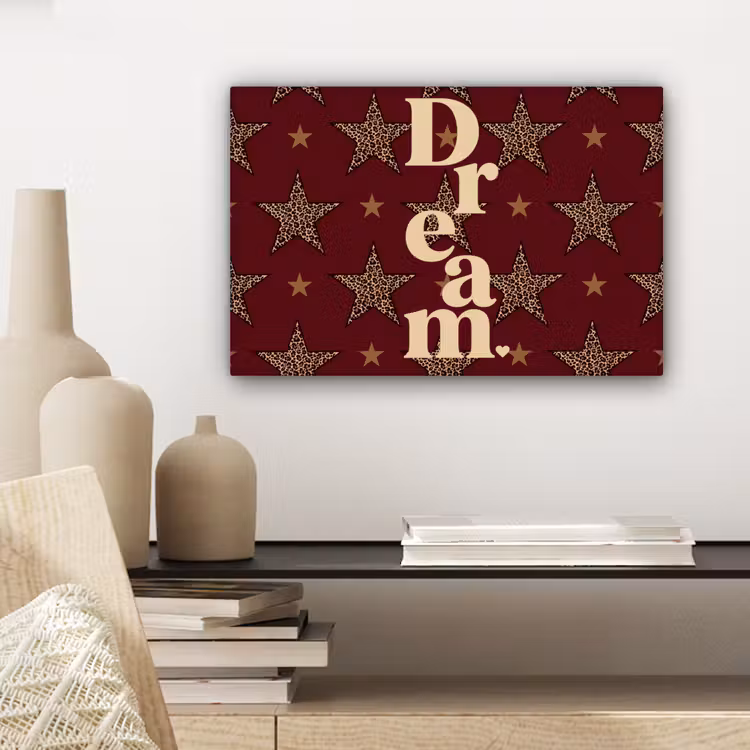 Canvas schilderij - Sterren - Luipaardprint - Dream - Bordeaux — 5