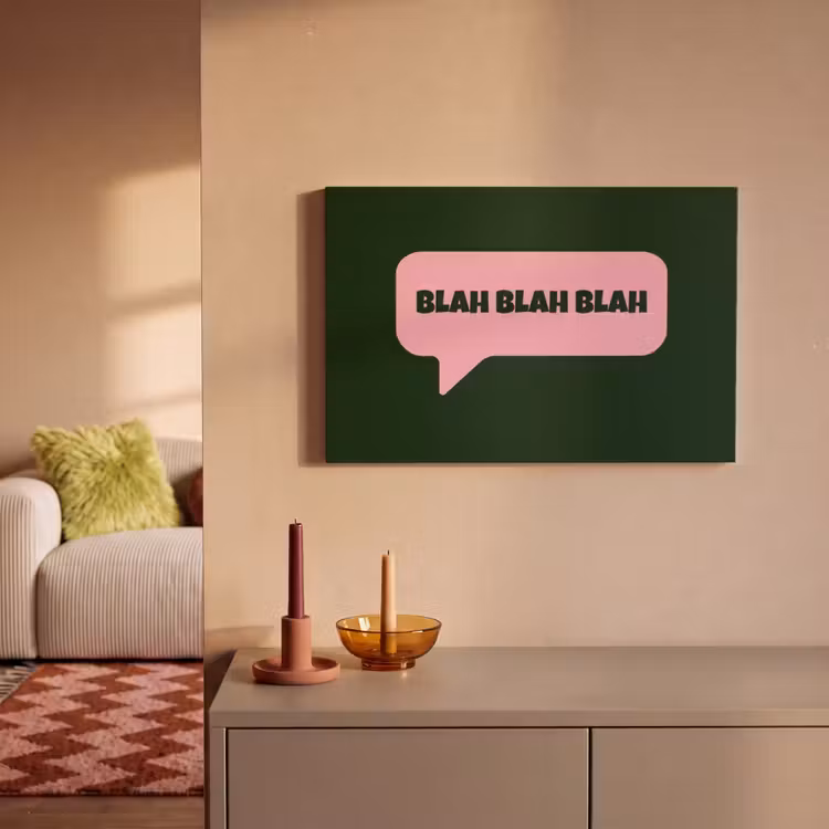 Canvas schilderij - Tekstwolk - BLAH BLAH BLAH - Roze — 2