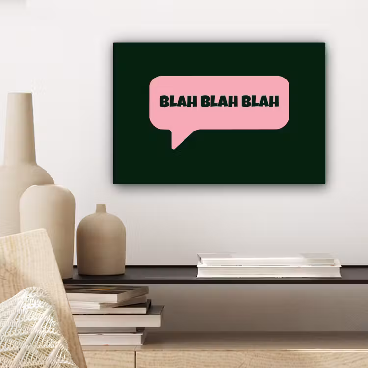 Canvas schilderij - Tekstwolk - BLAH BLAH BLAH - Roze — 5