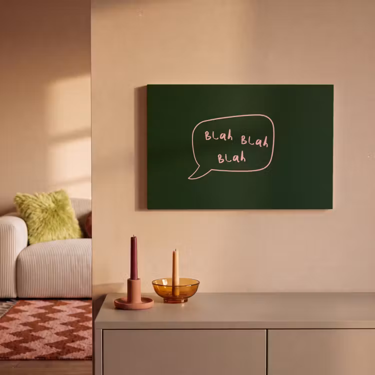 Canvas schilderij - Tekstwolkje - Donkergroen - BLAH BLAH BLAH — 2