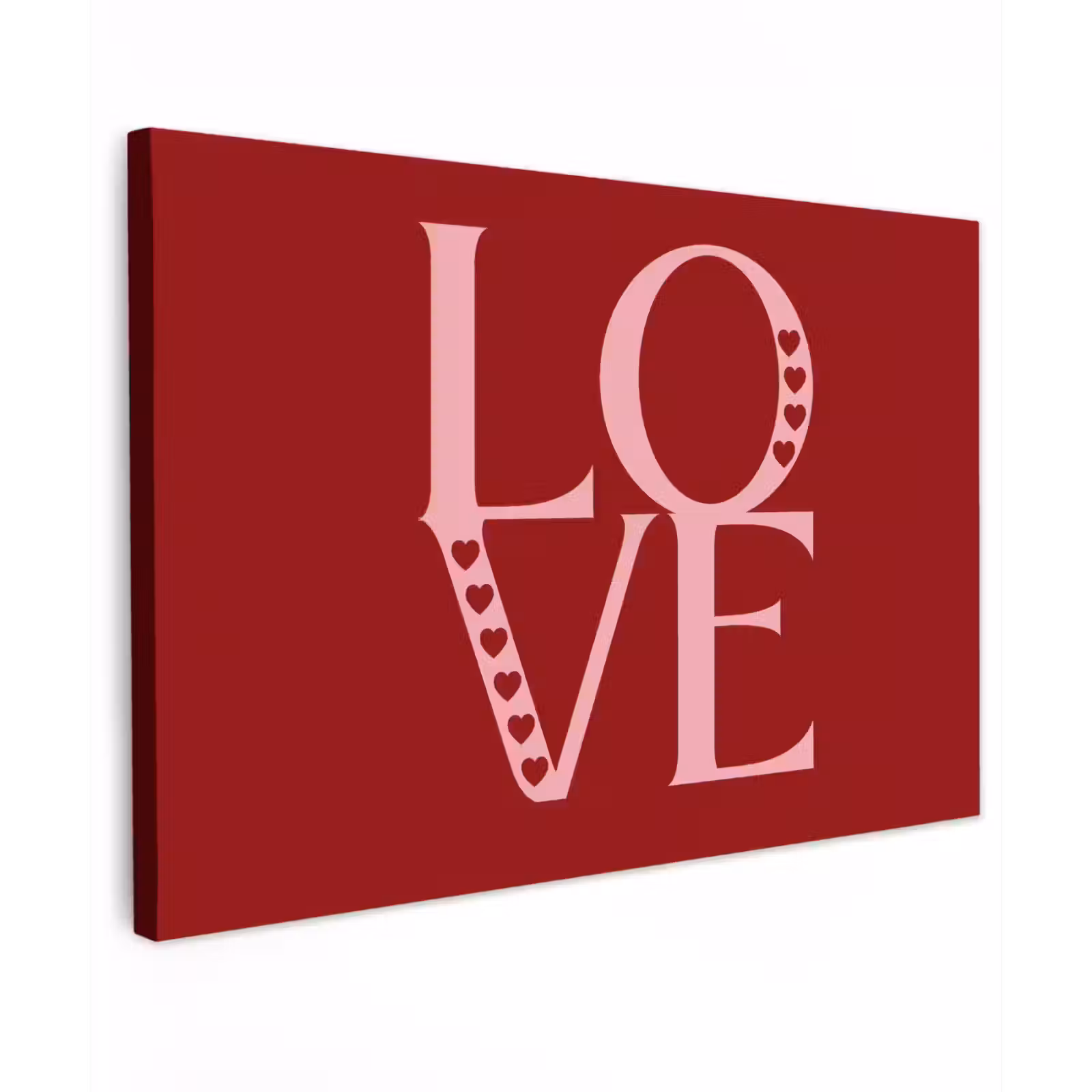 Canvas schilderij - Love - Rood - Hatjes — 1