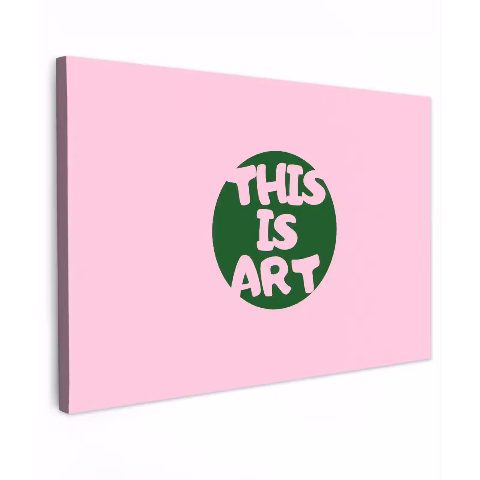 Canvas schilderij - This is art - Tekst - Cirkel - Groen — 1
