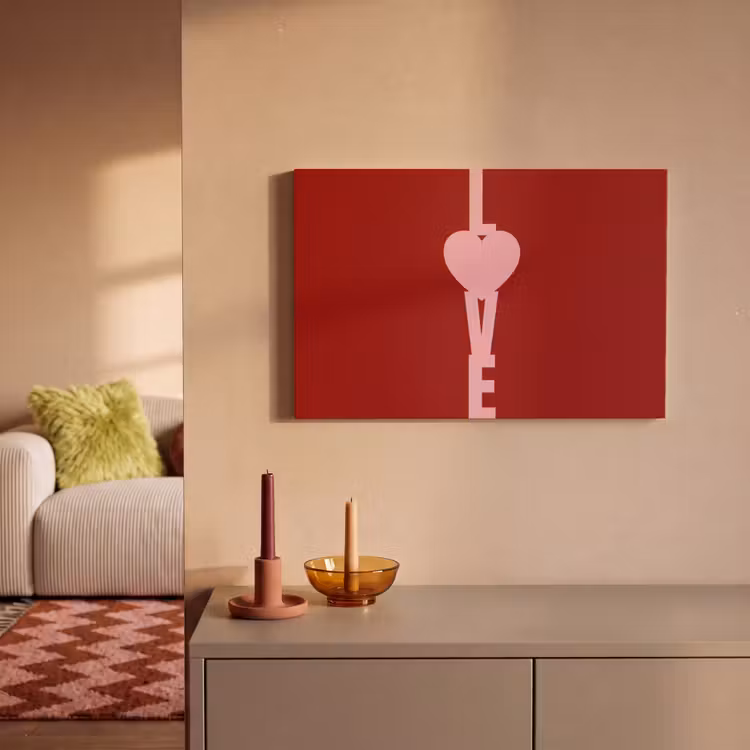 Canvas schilderij - Love - Hart - Rood — 2