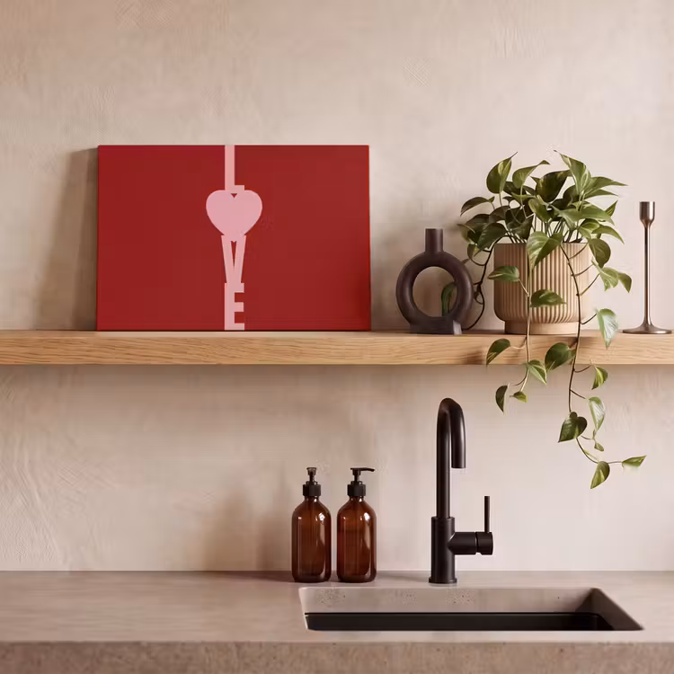 Canvas schilderij - Love - Hart - Rood — 3