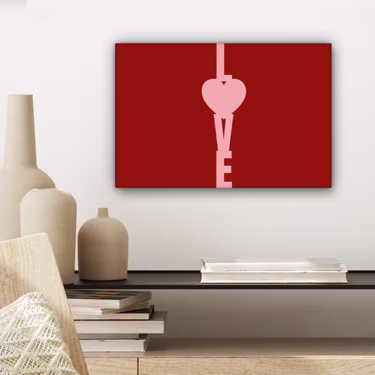 Canvas schilderij - Love - Hart - Rood — 5