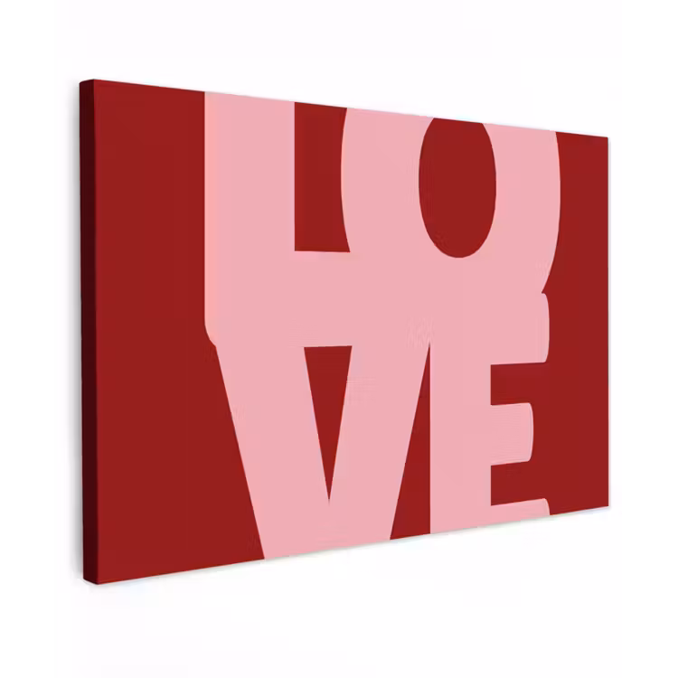 Canvas schilderij - Love - Rood - Blokletters — 1
