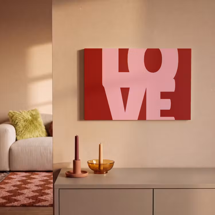 Canvas schilderij - Love - Rood - Blokletters — 2