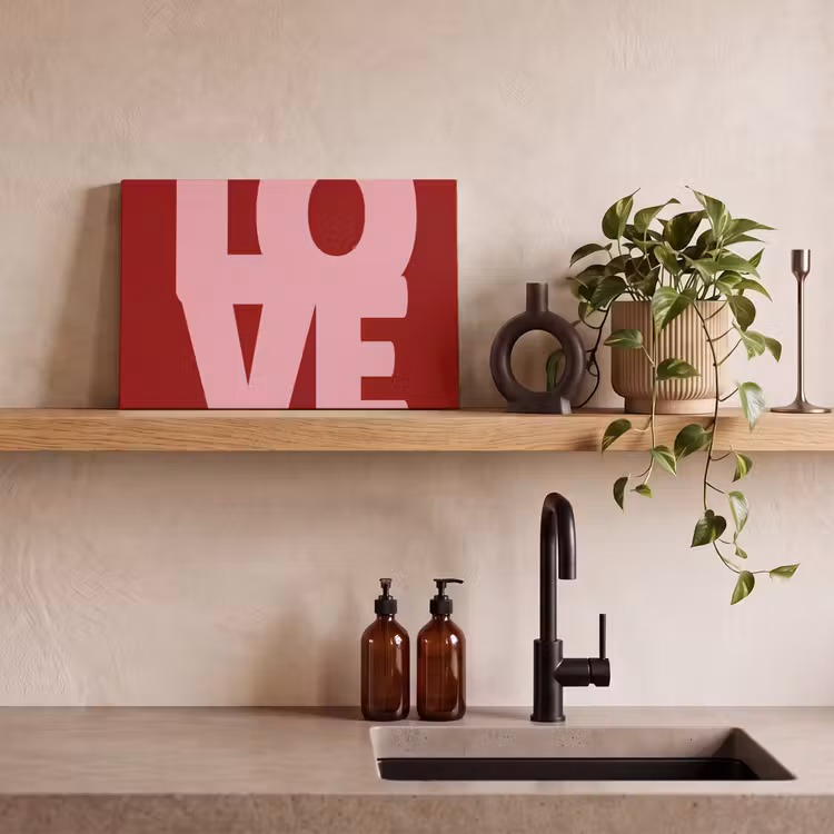 Canvas schilderij - Love - Rood - Blokletters — 3
