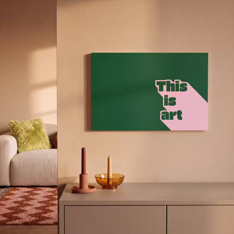 Canvas schilderij - This is art - Schaduw - Roze — 2