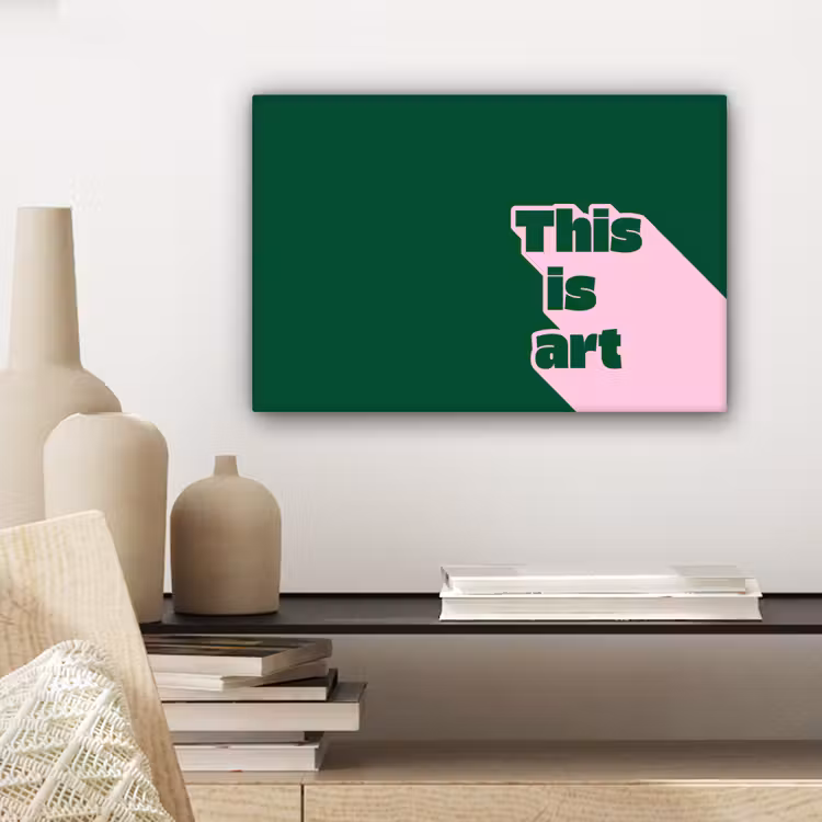 Canvas schilderij - This is art - Schaduw - Roze — 5