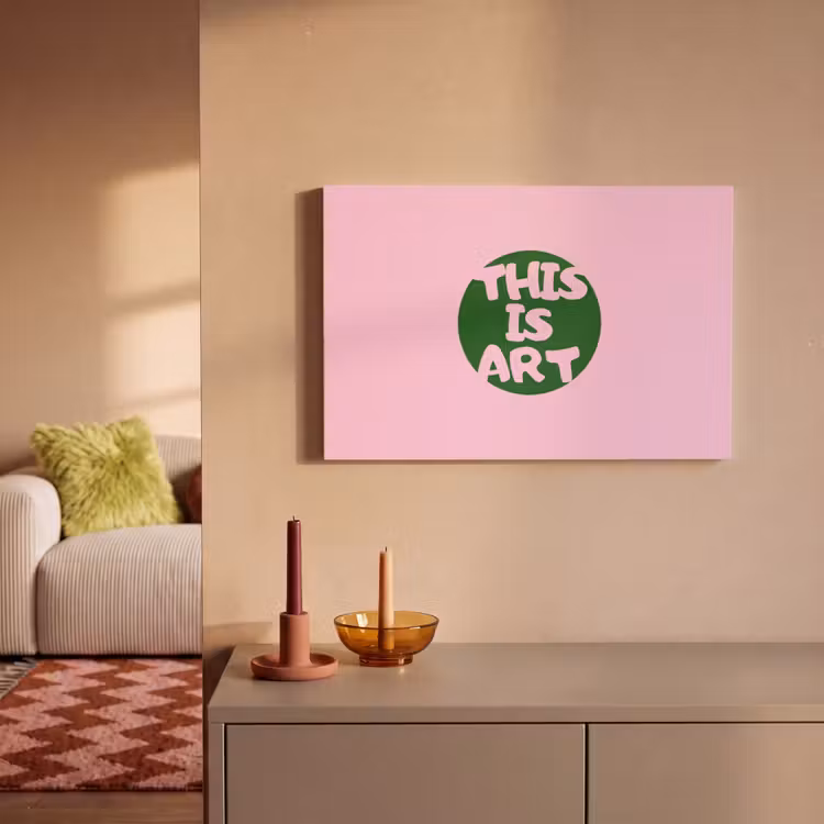 Canvas schilderij - This is art - Tekst - Cirkel - Groen — 2