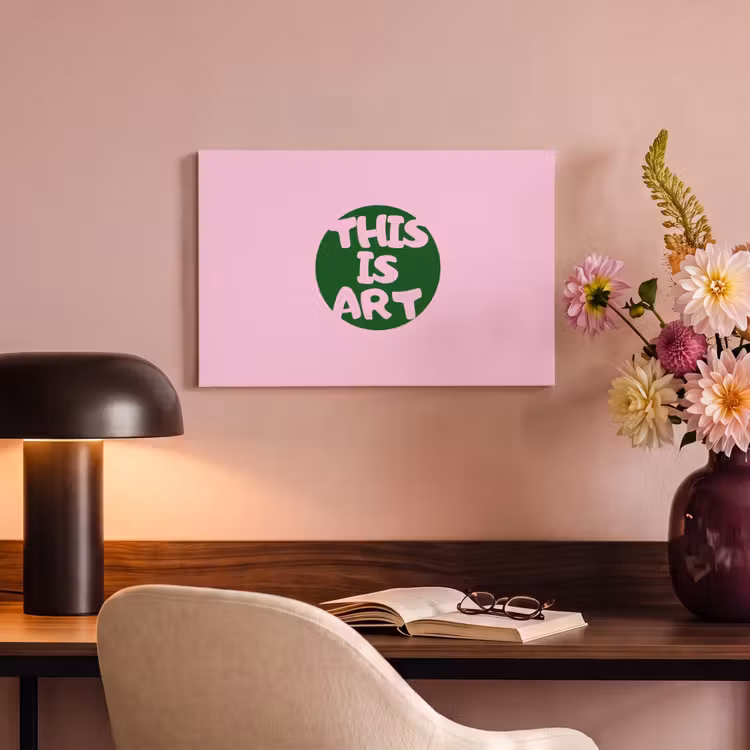 Canvas schilderij - This is art - Tekst - Cirkel - Groen — 4