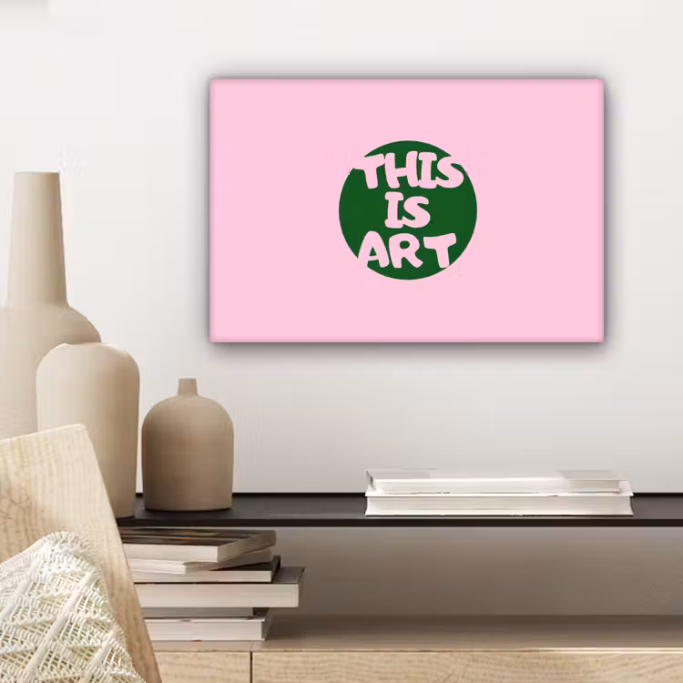 Canvas schilderij - This is art - Tekst - Cirkel - Groen — 5