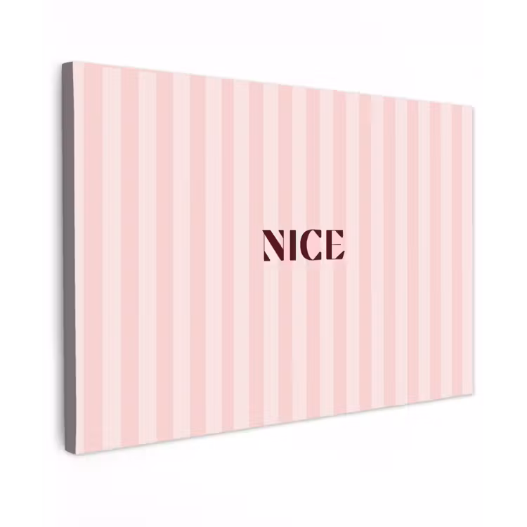 Canvas schilderij - Nice - Strepen - Roze — 1