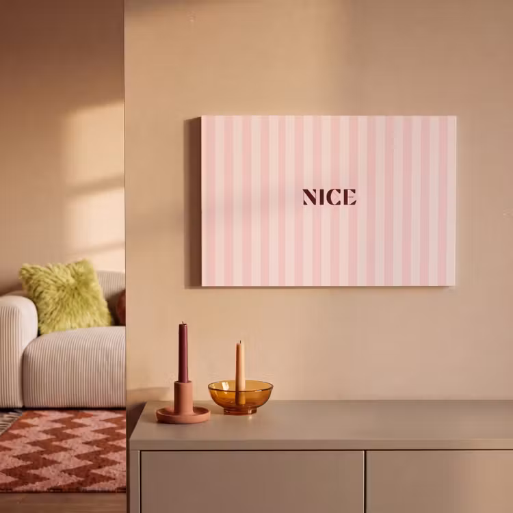Canvas schilderij - Nice - Strepen - Roze — 2