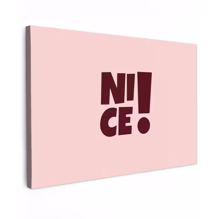 Canvas schilderij - Nice - Uitroepteken - Roze — 1