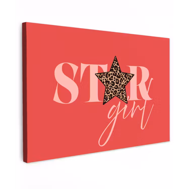 Canvas schilderij - Star girl - Rood - Panter - Ster — 1