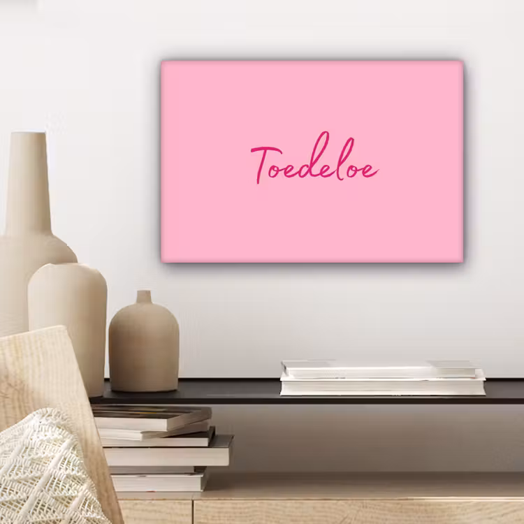Canvas schilderij - Toedeloe - Roze - Minimalistisch — 5
