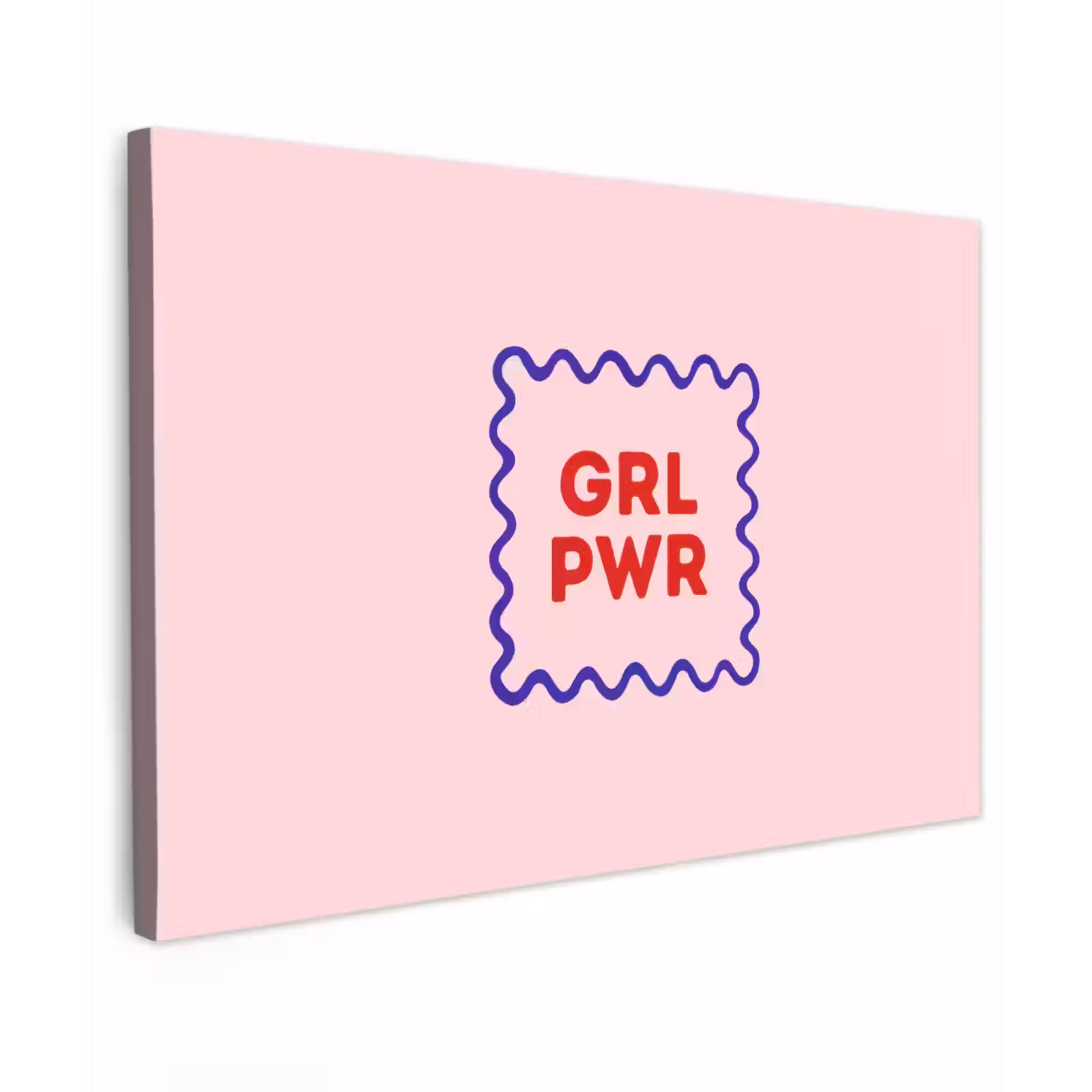 Canvas schilderij - Grl pwr - Roze - Kader — 1