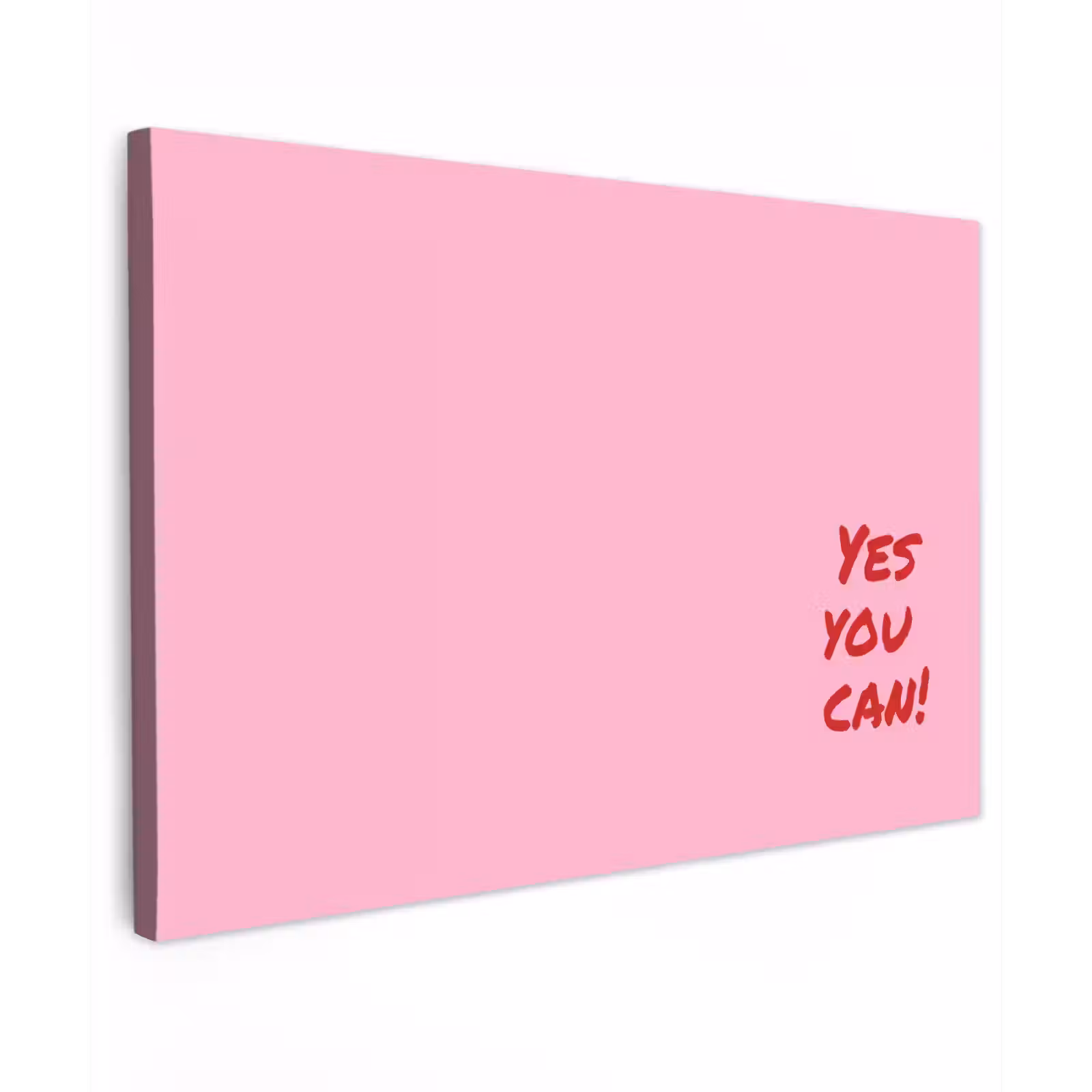 Canvas schilderij - Yes you can do it - Rood - Roze — 1