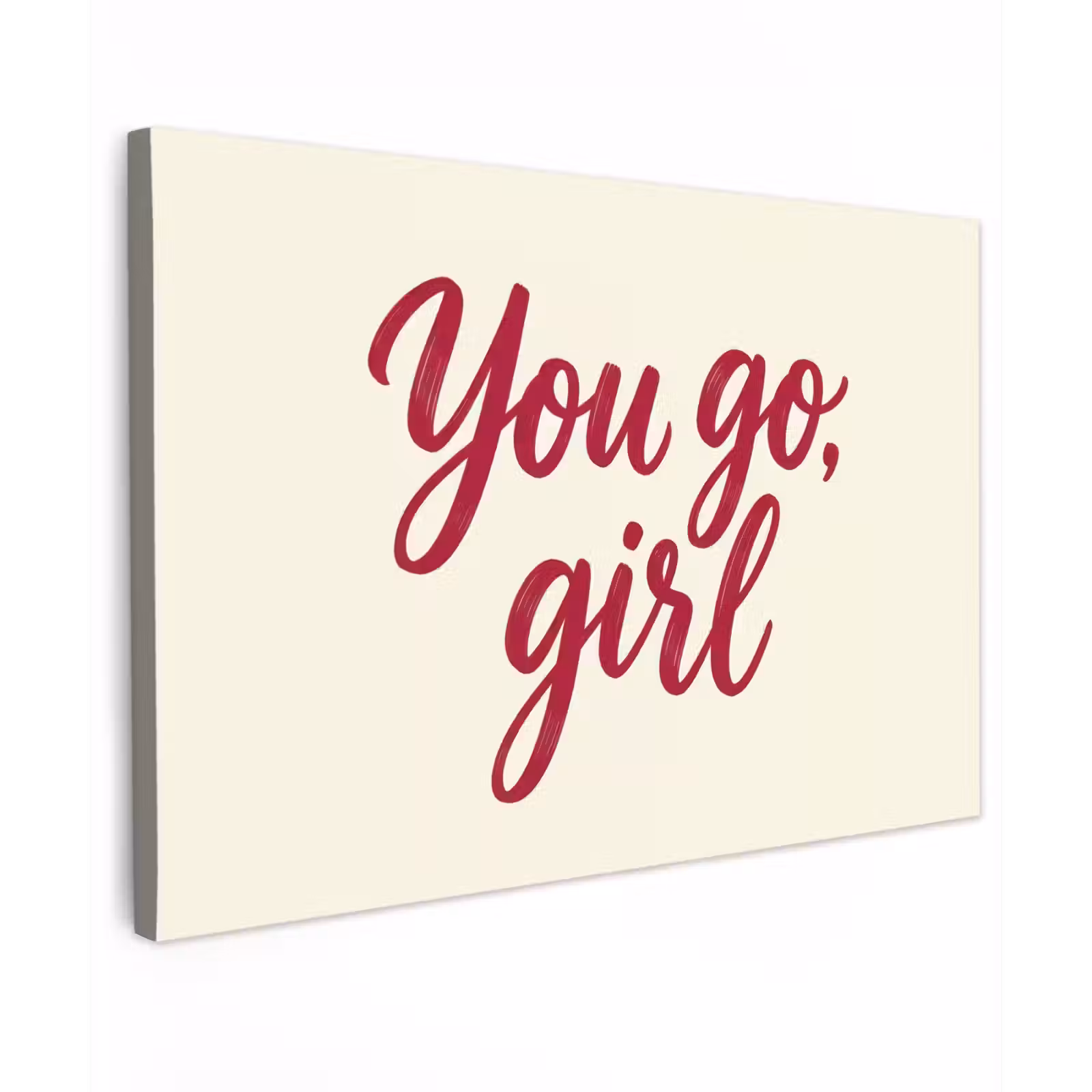 Canvas schilderij - you go girl - Rood - Wit — 1