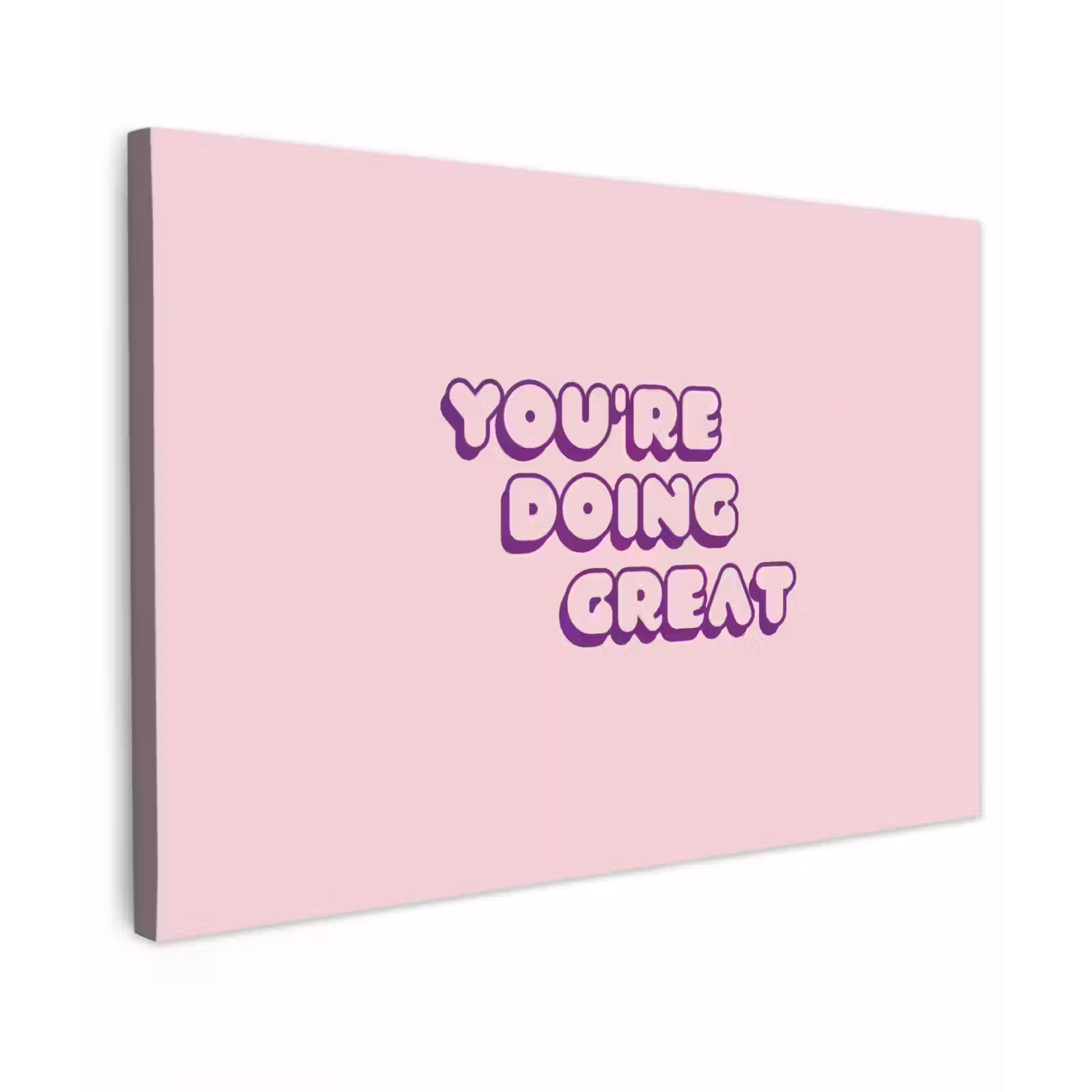 Canvas schilderij - You're doing great - Roze - Bubble letters — 1