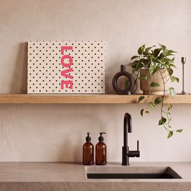 Canvas schilderij - Love - Stippen - Roze — 2