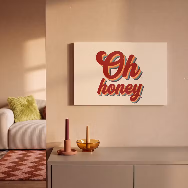 Canvas schilderij - Oh honey - Rood - Schaduw — 2