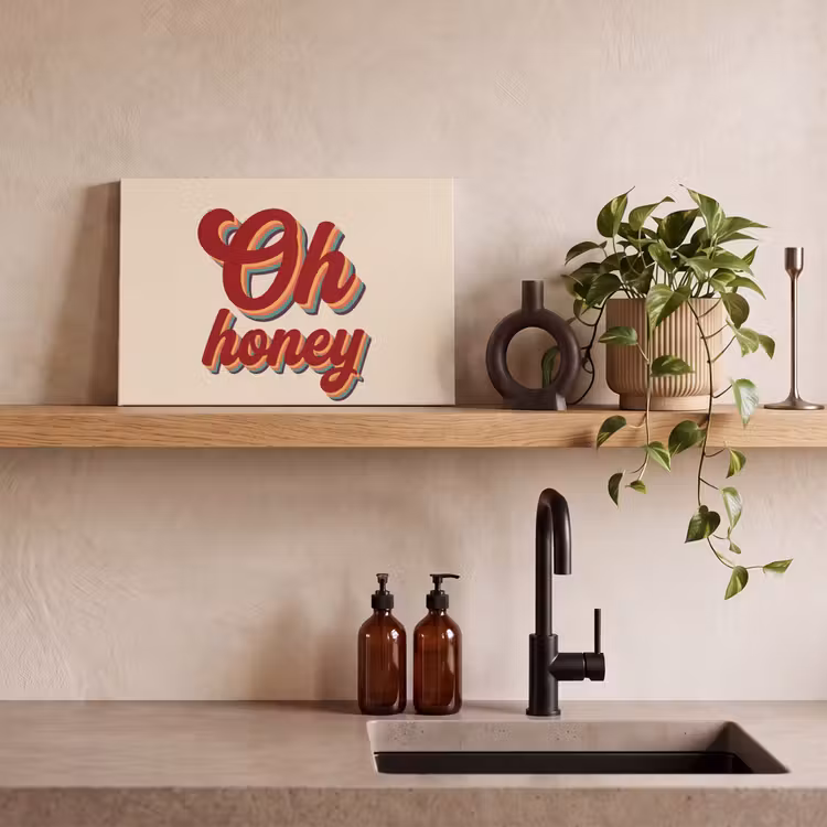 Canvas schilderij - Oh honey - Rood - Schaduw — 3