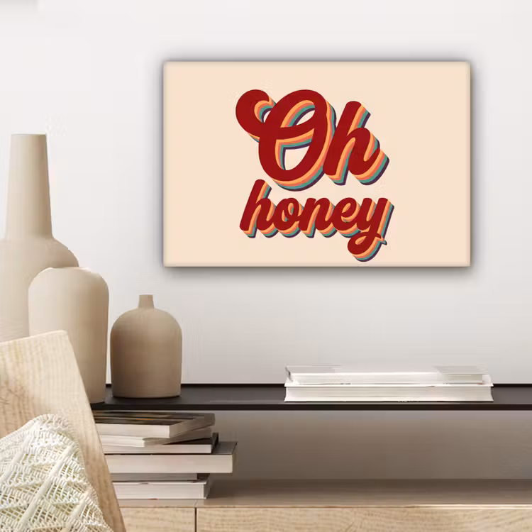 Canvas schilderij - Oh honey - Rood - Schaduw — 5