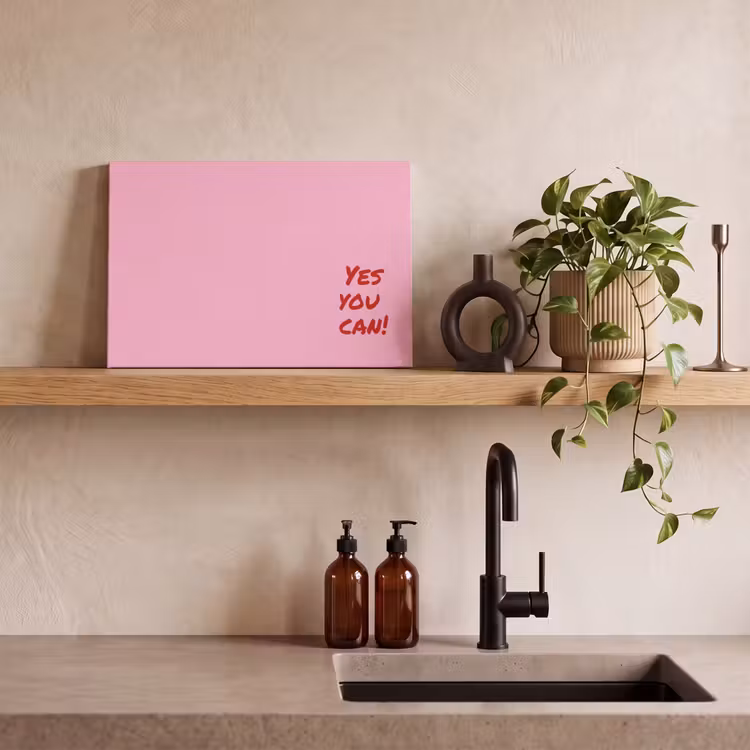 Canvas schilderij - Yes you can do it - Rood - Roze — 3