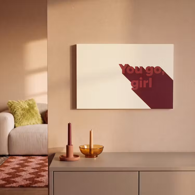 Canvas schilderij - you go girl - 3D - Rood — 2