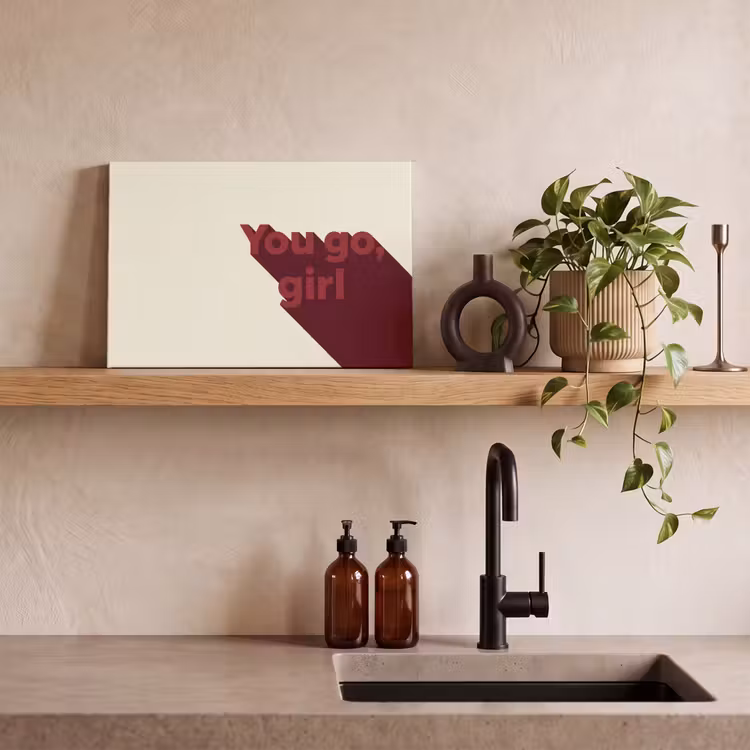 Canvas schilderij - you go girl - 3D - Rood — 3