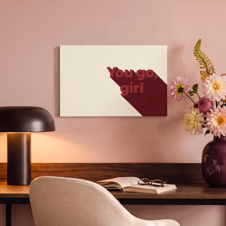Canvas schilderij - you go girl - 3D - Rood — 4