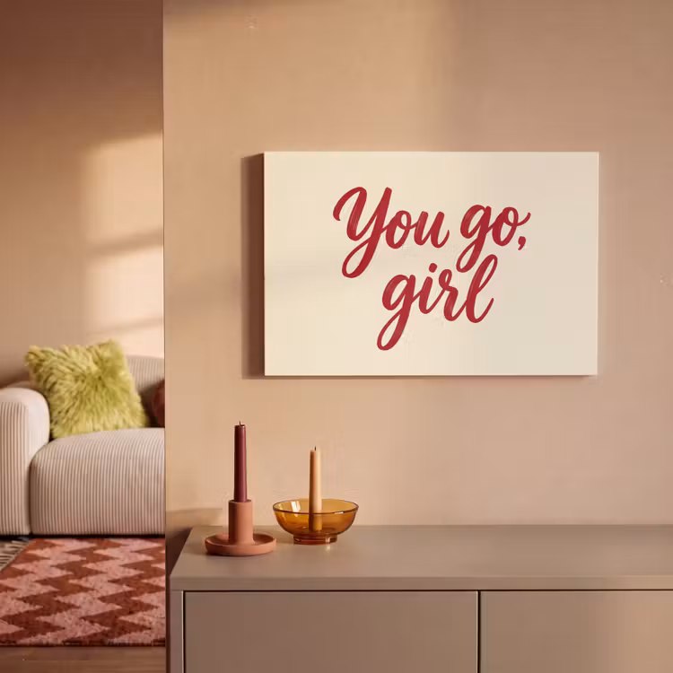 Canvas schilderij - you go girl - Rood - Wit — 2