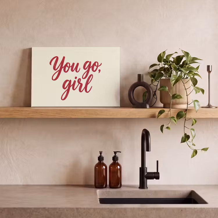 Canvas schilderij - you go girl - Rood - Wit — 3