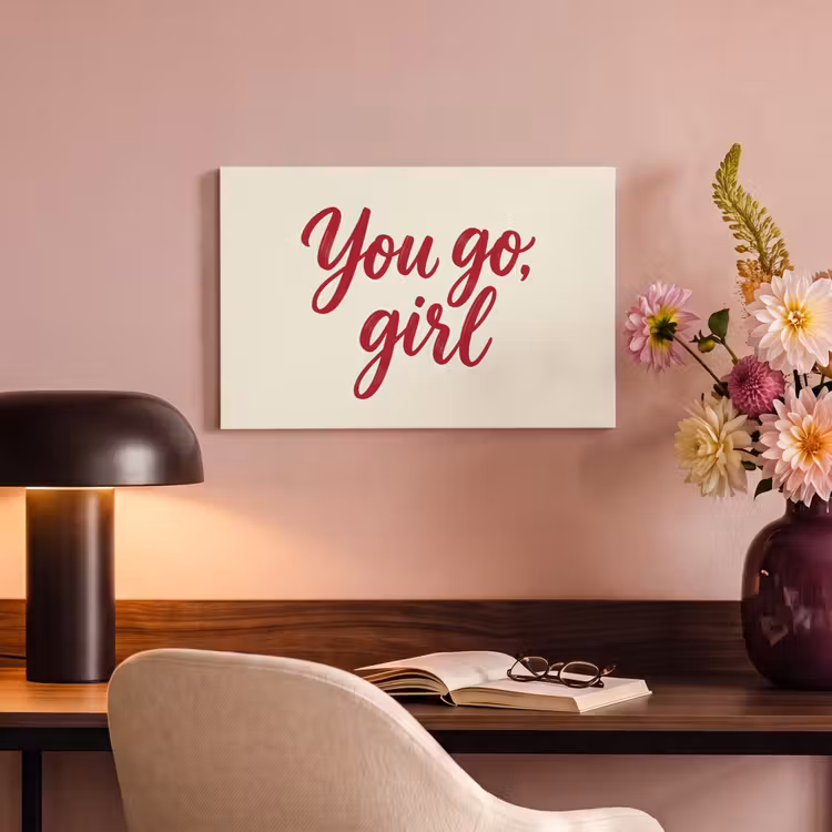 Canvas schilderij - you go girl - Rood - Wit — 4