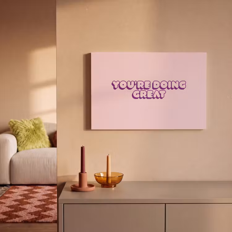 Canvas schilderij - You're doing great - roze - 3D — 2