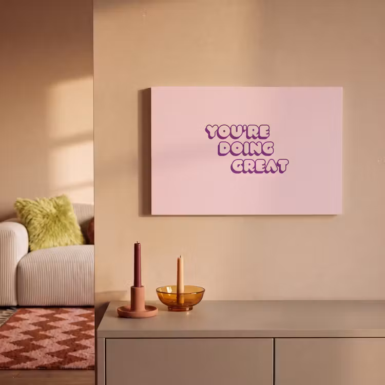 Canvas schilderij - You're doing great - Roze - Bubble letters — 2