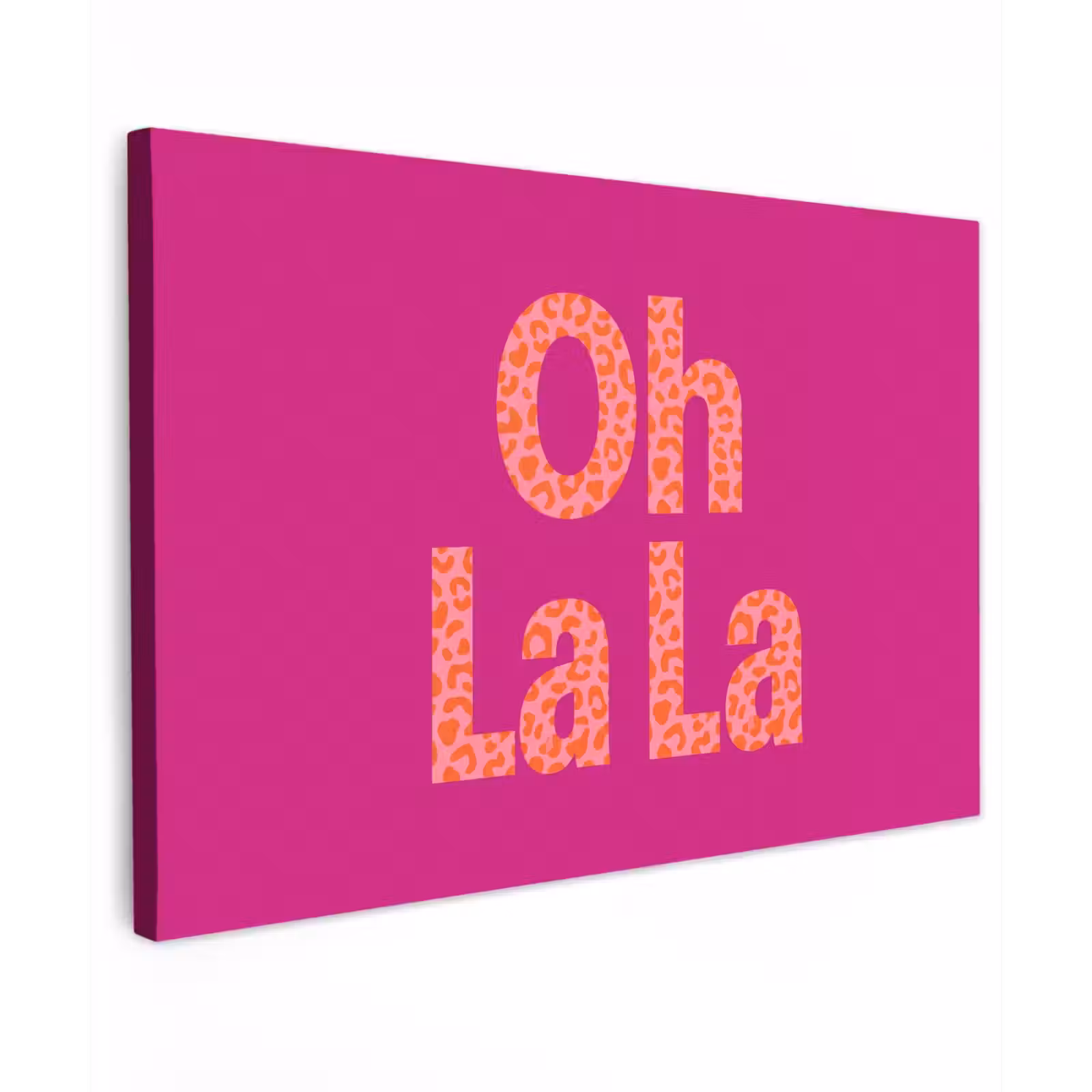Canvas schilderij - Oh la la - Luipaardprint - Roze — 1