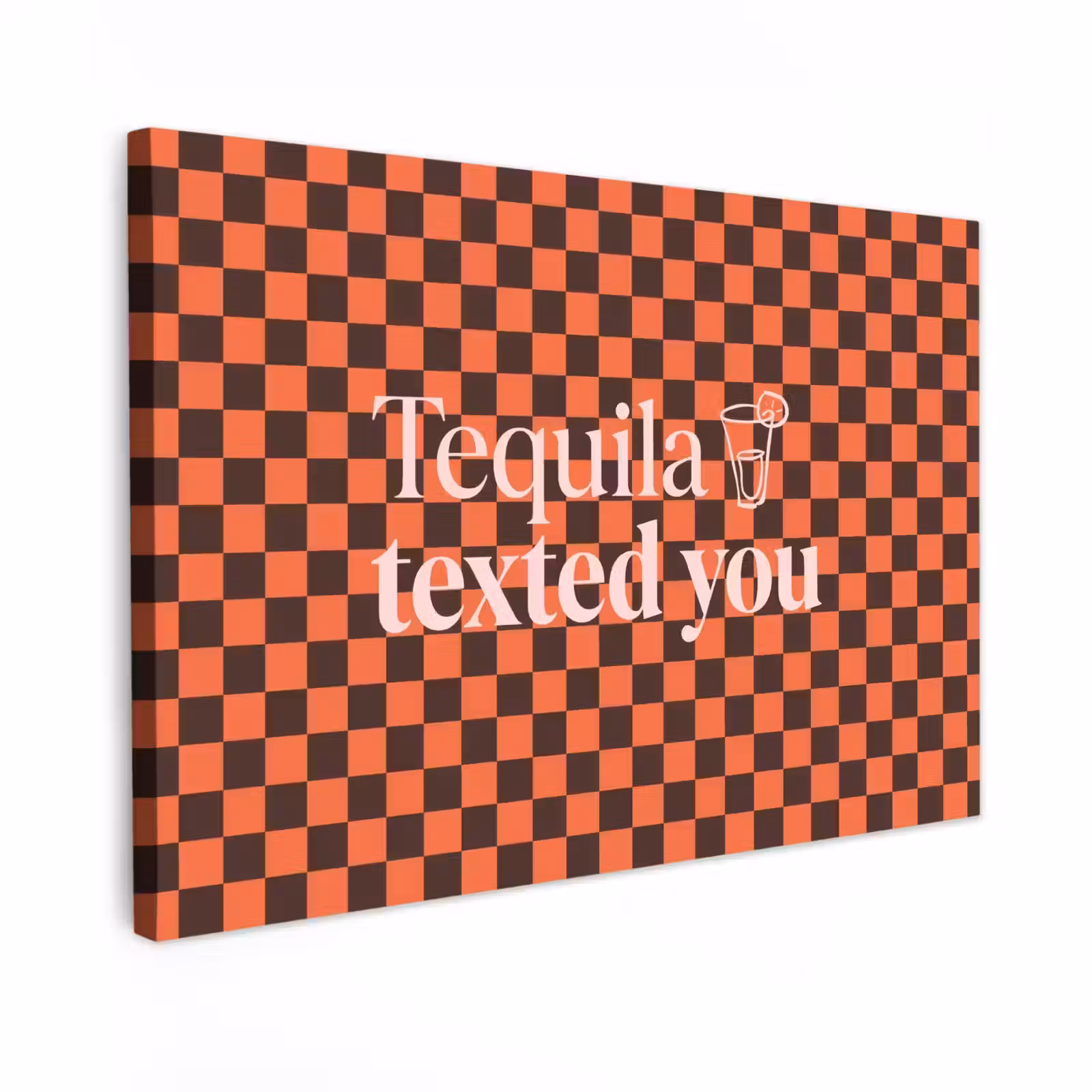 Canvas schilderij - Tequila texted you - Glas - Vierkanten - Oranje — 1