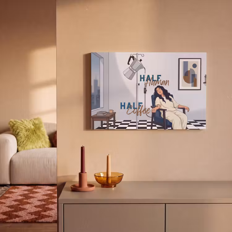 Canvas schilderij - Half human, Half Coffee - Infuus - Koffie — 1