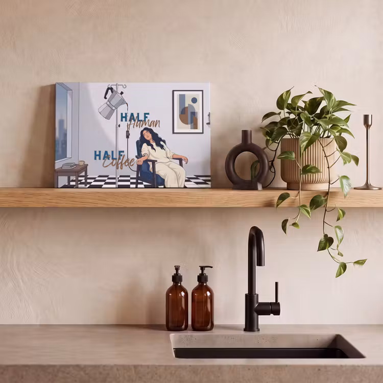 Canvas schilderij - Half human, Half Coffee - Infuus - Koffie — 2