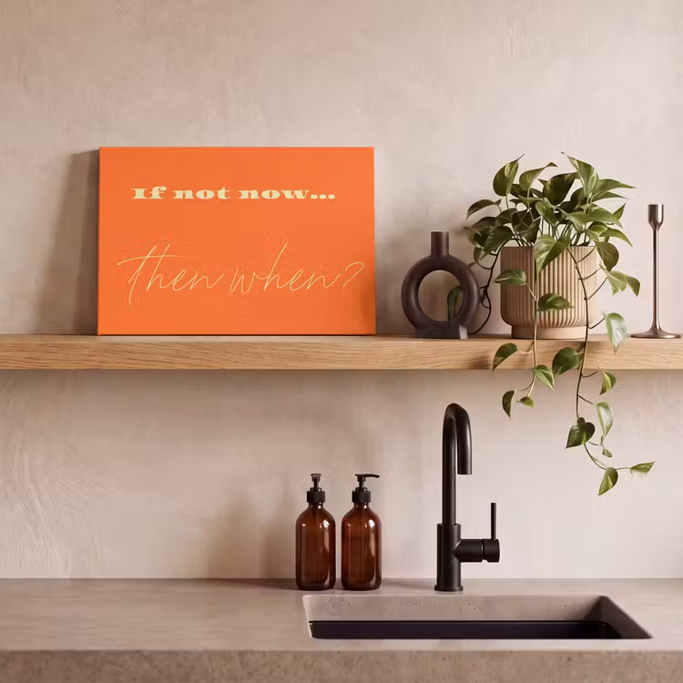 Canvas schilderij - If not now then when - Oranje - Geel - Levendig — 2