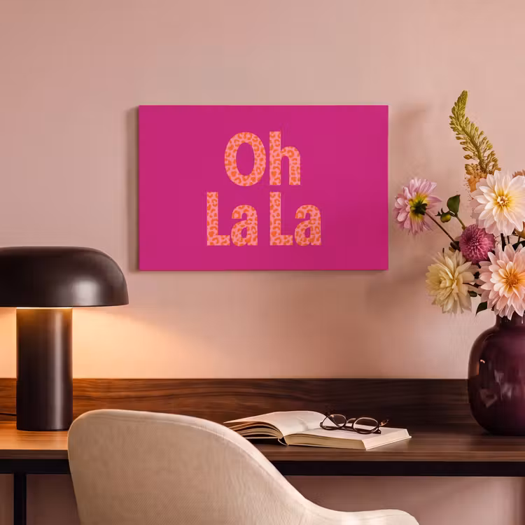 Canvas schilderij - Oh la la - Luipaardprint - Roze — 4
