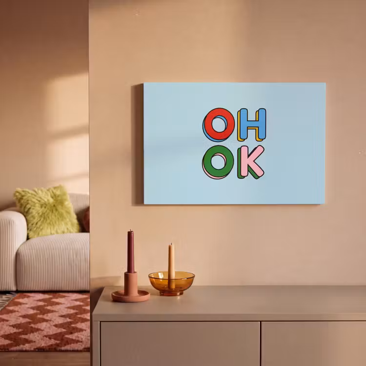 Canvas schilderij - Oh ok - Blauw - Kleurrijk — 1