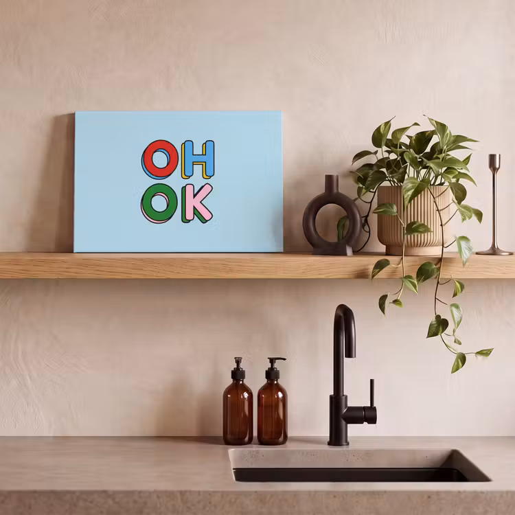 Canvas schilderij - Oh ok - Blauw - Kleurrijk — 2