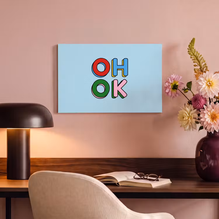 Canvas schilderij - Oh ok - Blauw - Kleurrijk — 3